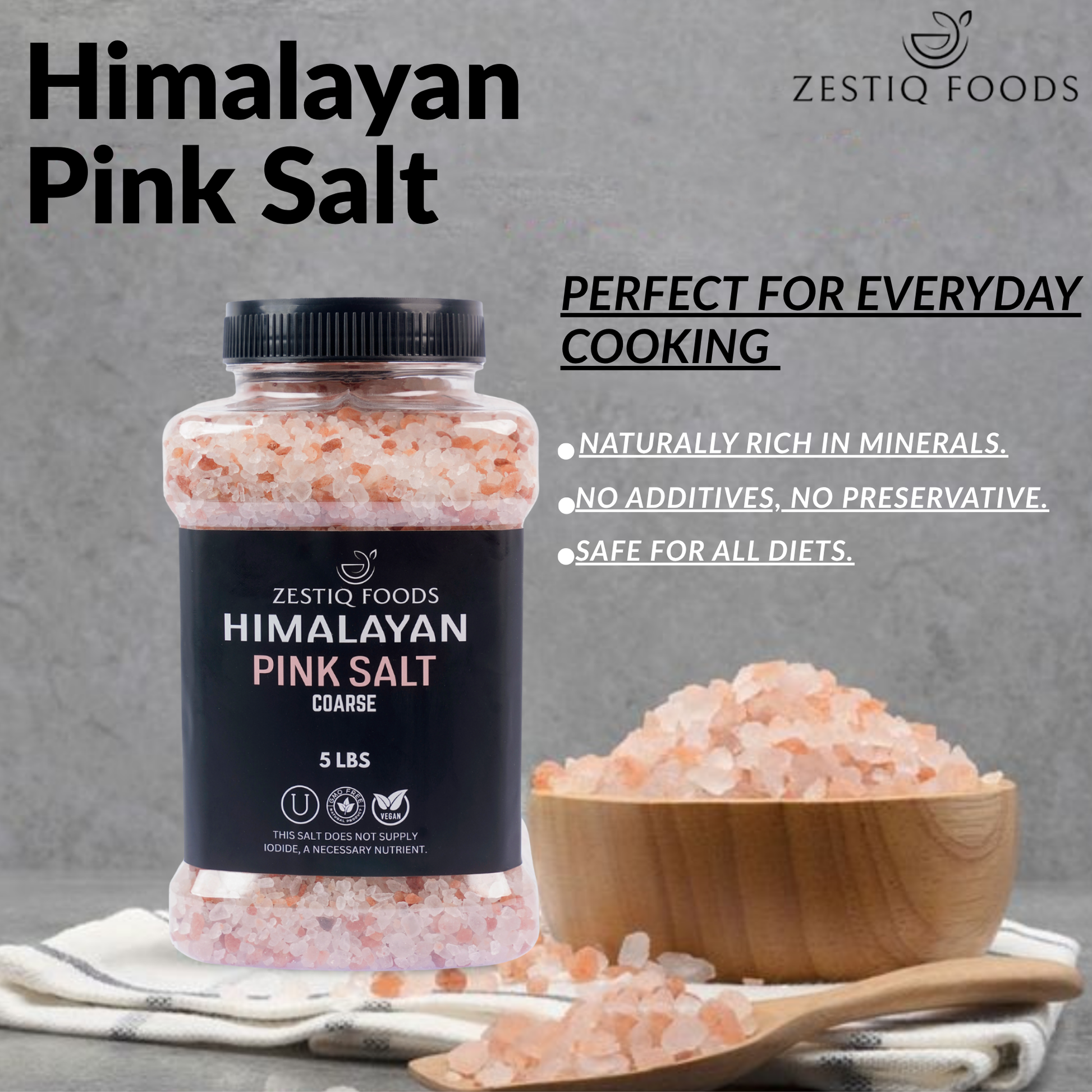 Coarse grain Himalayan salt for curing meats
