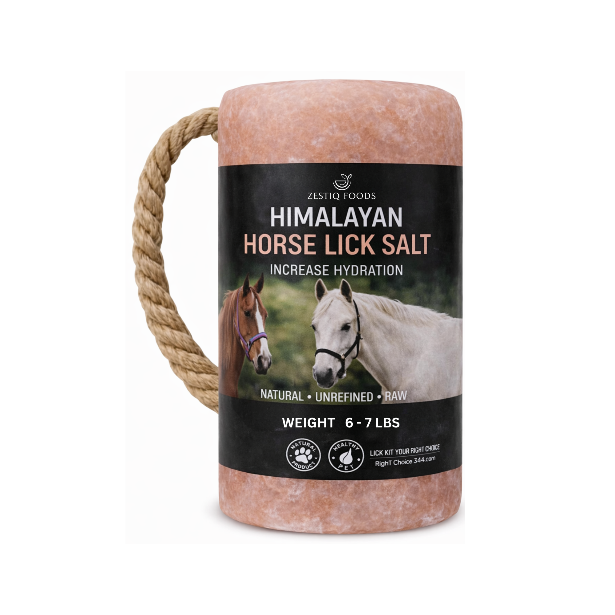ZF HIMALAYAN PINK ROCK SALT, ANIMAL LICK BLOCK 6-7 LB (1-PACK)