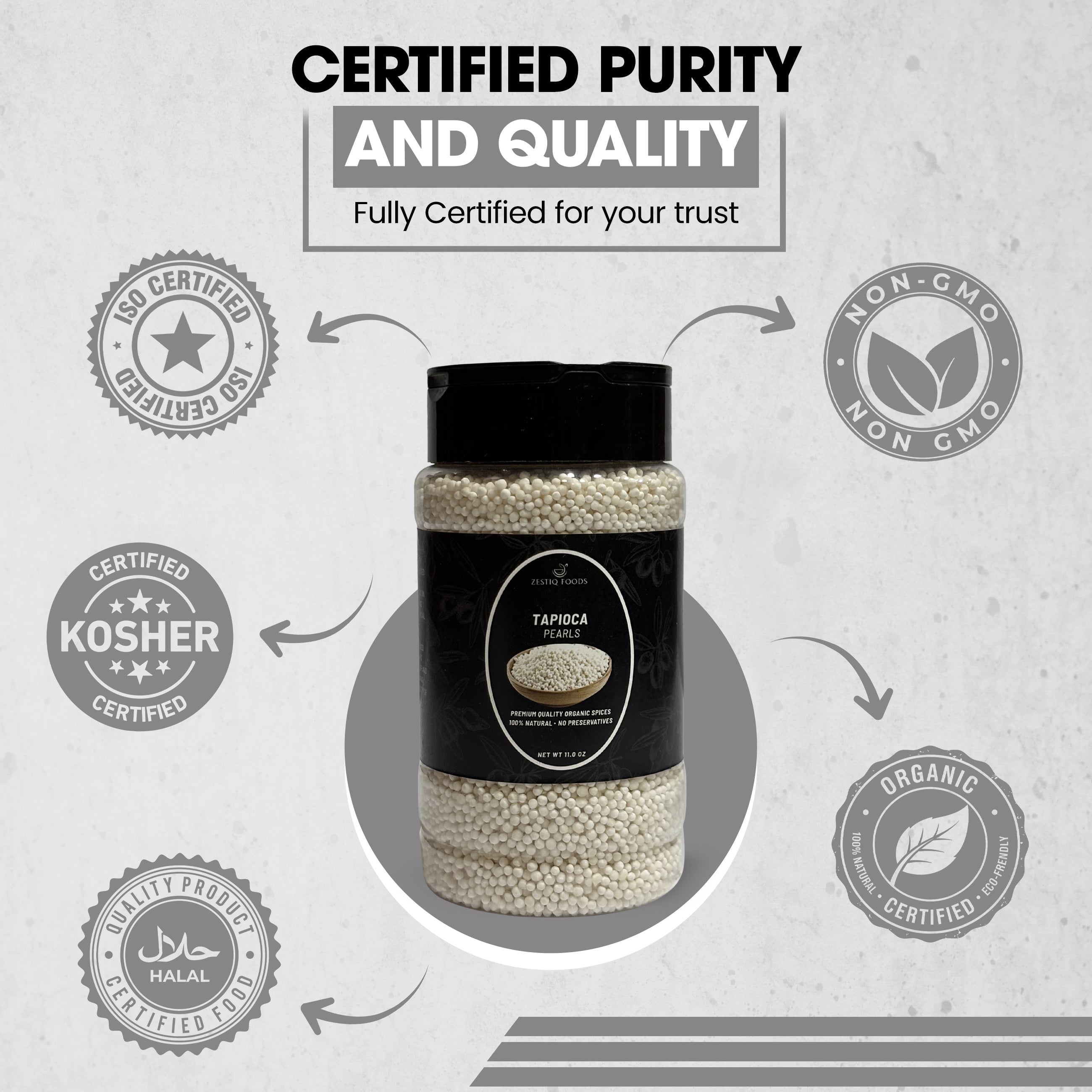ZF Organic Tapioca Pearls Whole (Sabudana) – 11 oz