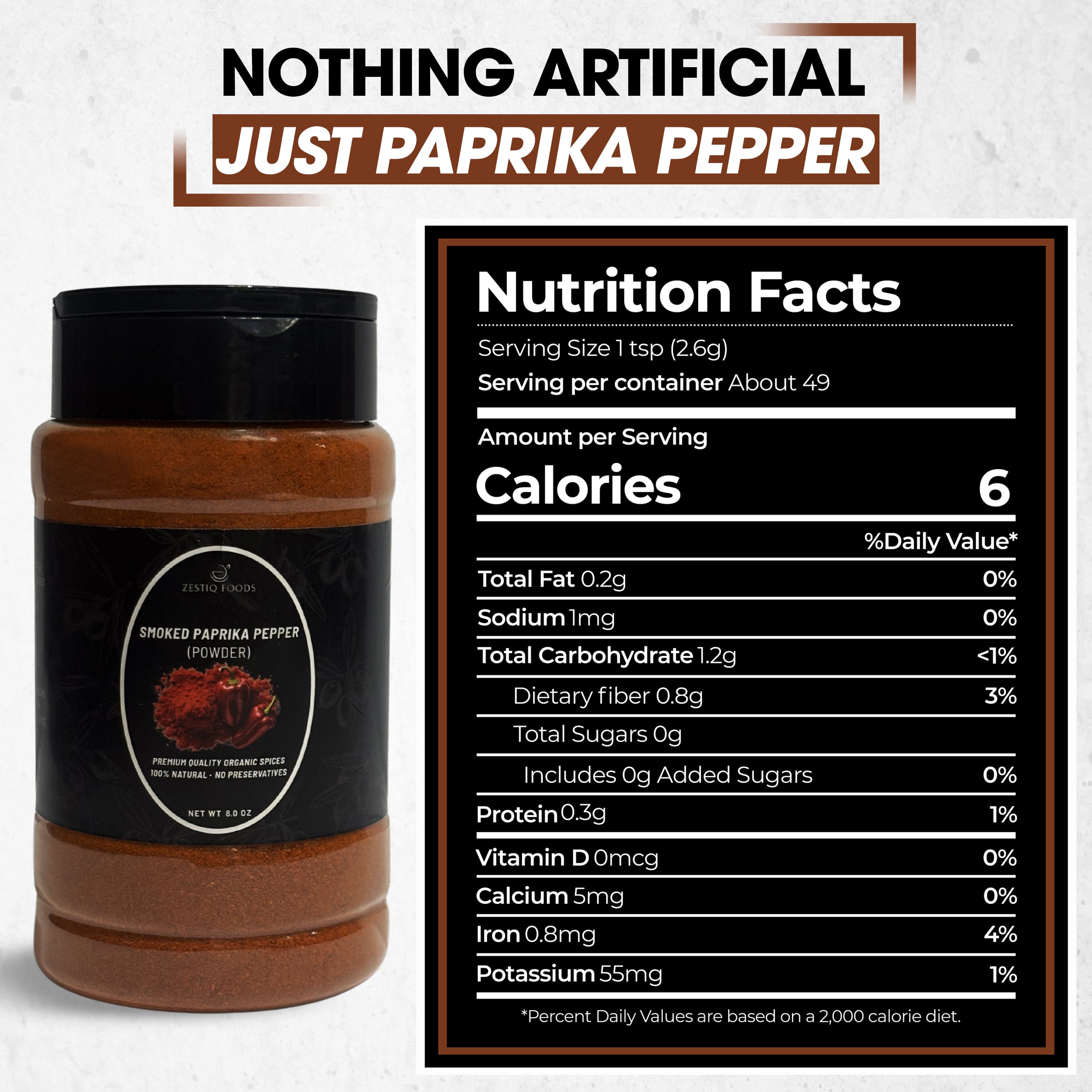 ZF Organic Sweet & Mild Paprika Powder – 8 oz