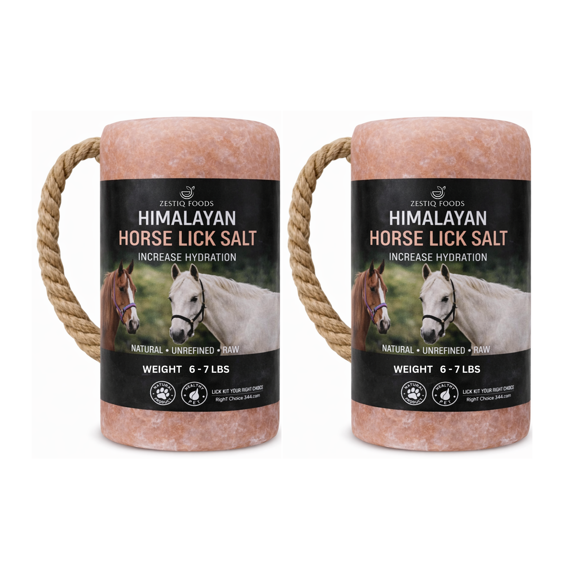 ZF HIMALAYAN PINK ROCK SALT, ANIMAL LICK BLOCK 6-7 LB (2-PACK)