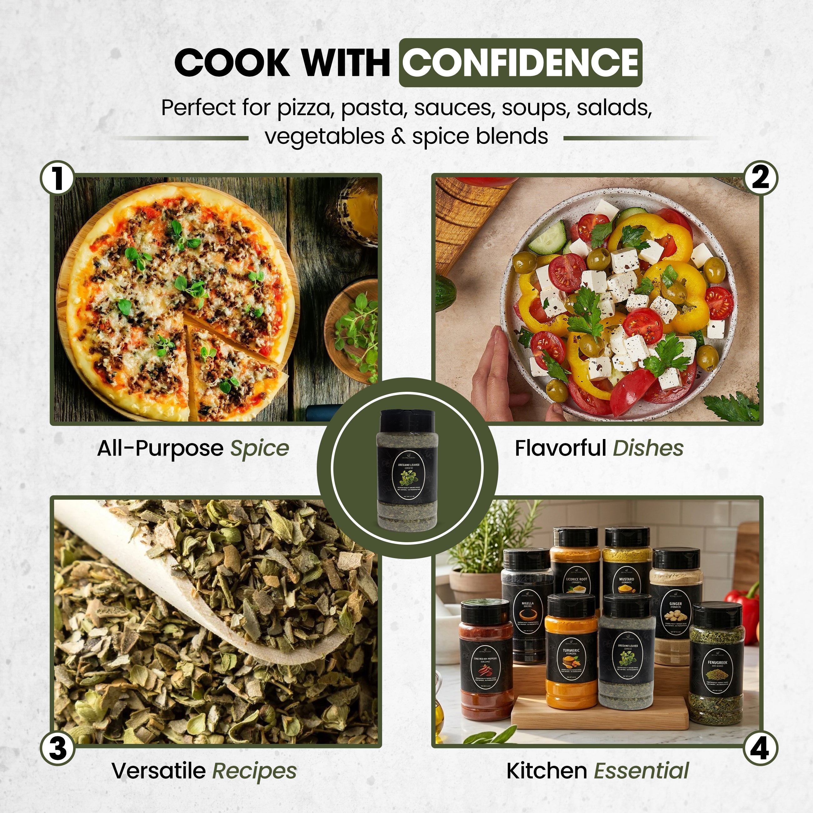 Zestiq Foods Organic Dried Oregano Leaves for pizza, pasta, sauces, soups, marinades and versatile recipes