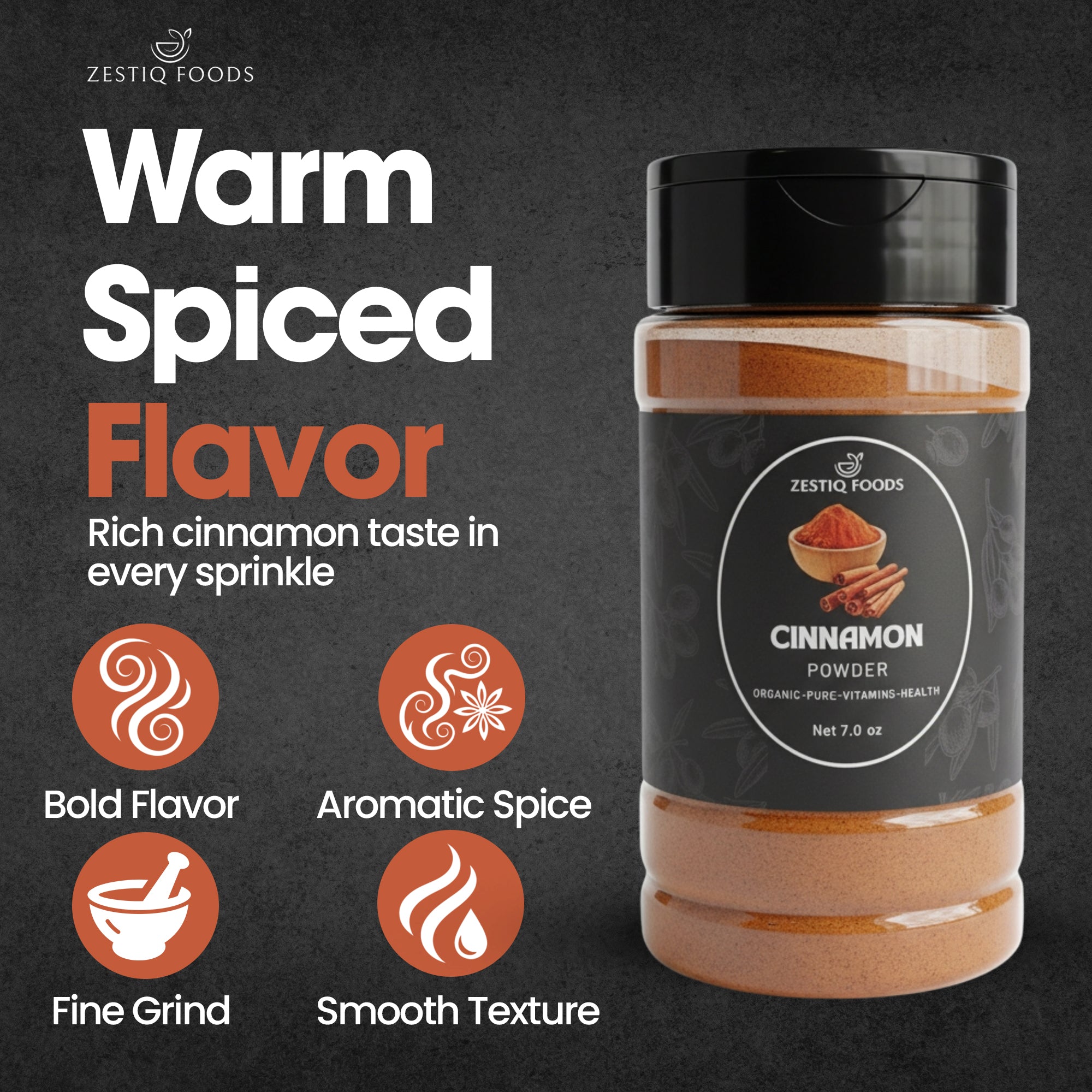 ZF Organic Cinnamon Powder - 7. oz