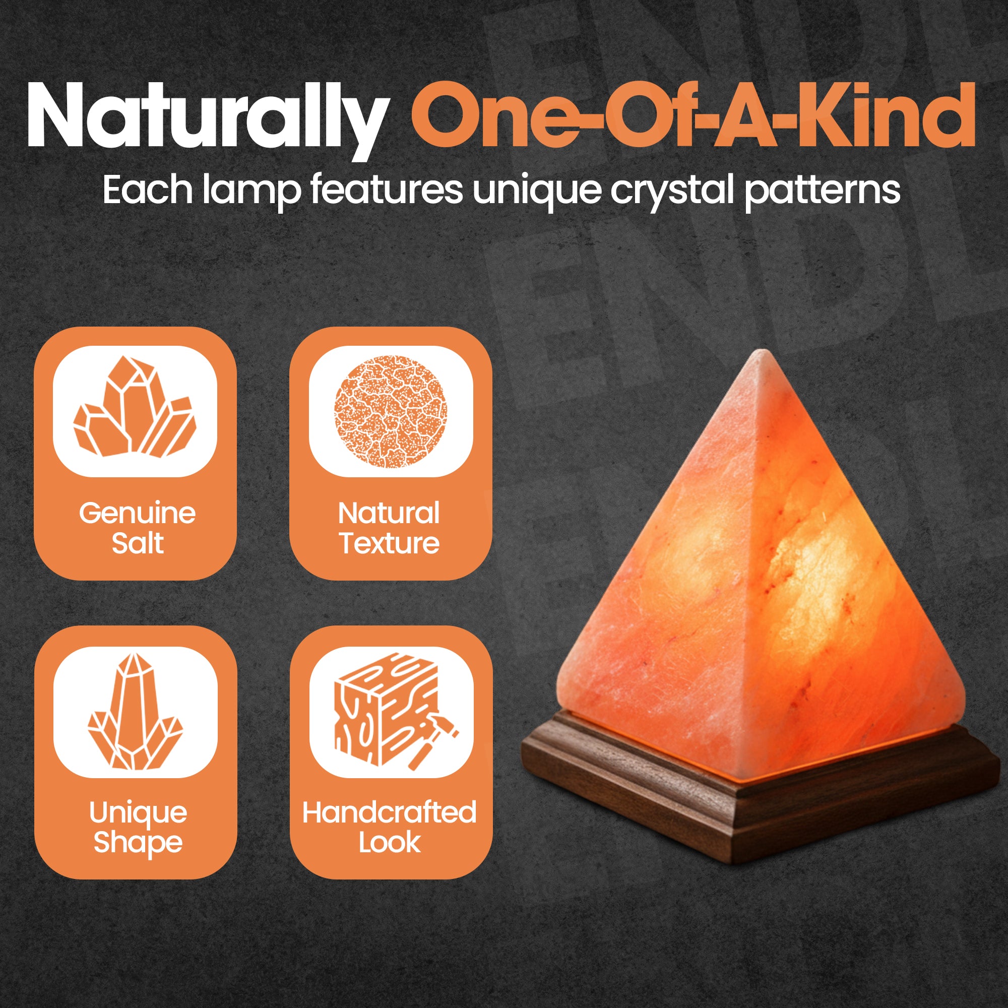 ZF HIMALAYAN PINK ROCK SALT PYRAMID SHAPE LAMP, (7-8.5" H, 10-11 LBS)