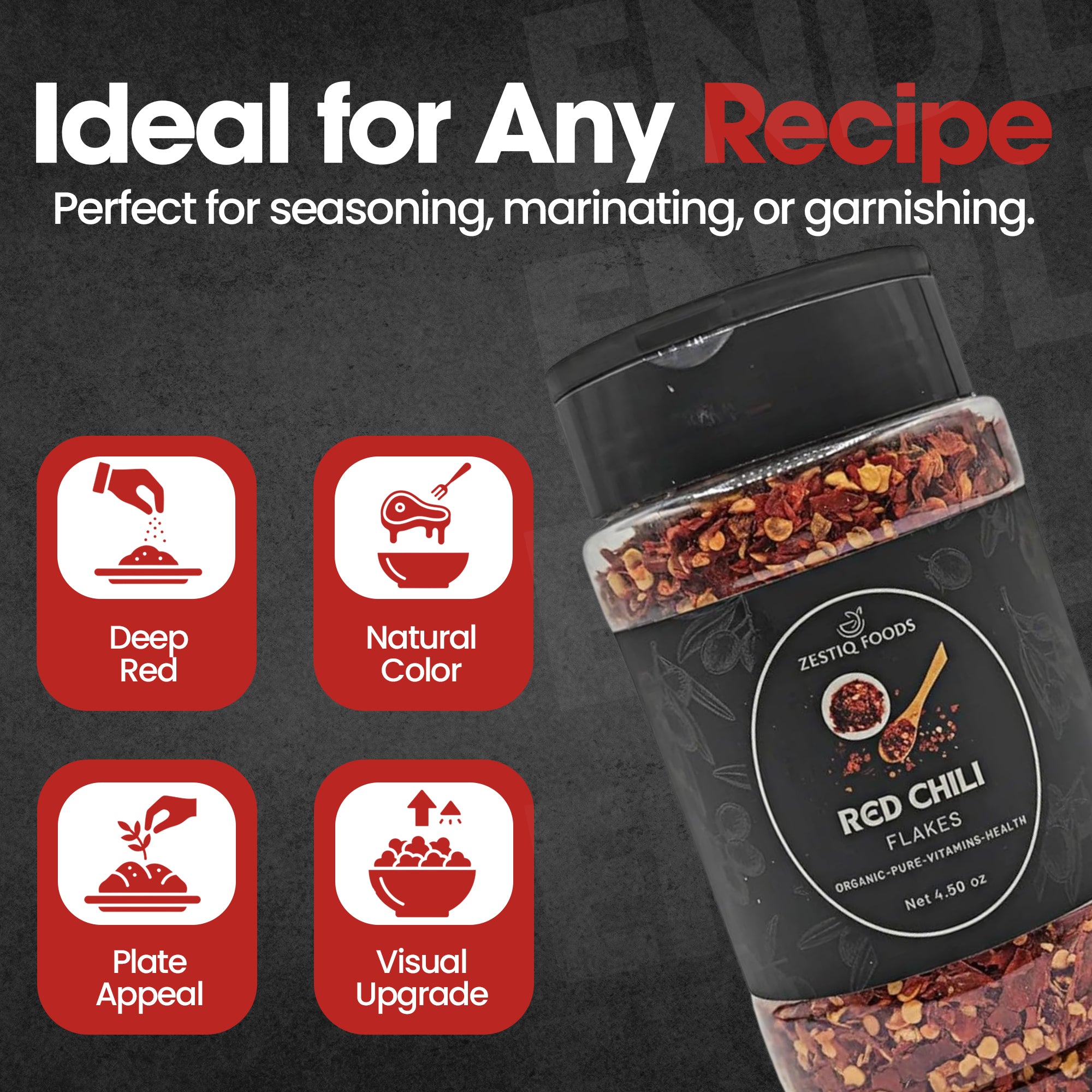 ZF Organic Red Hot Chili Pepper (Flakes) – 4.5 oz