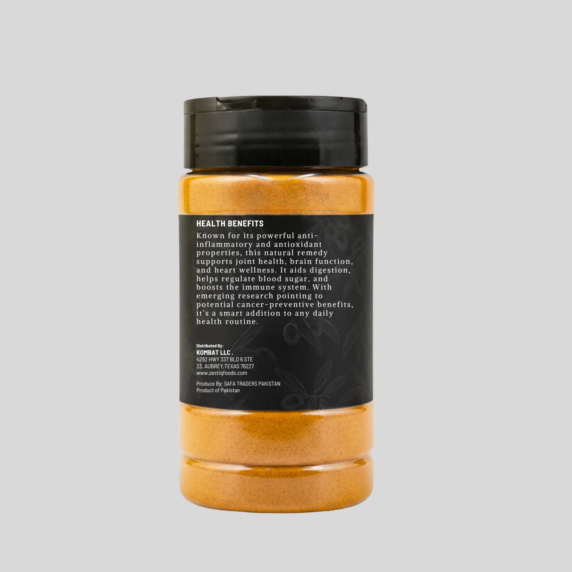 Close-up of ground turmeric powder – natural, organic, and promotes relaxation and healthy living.