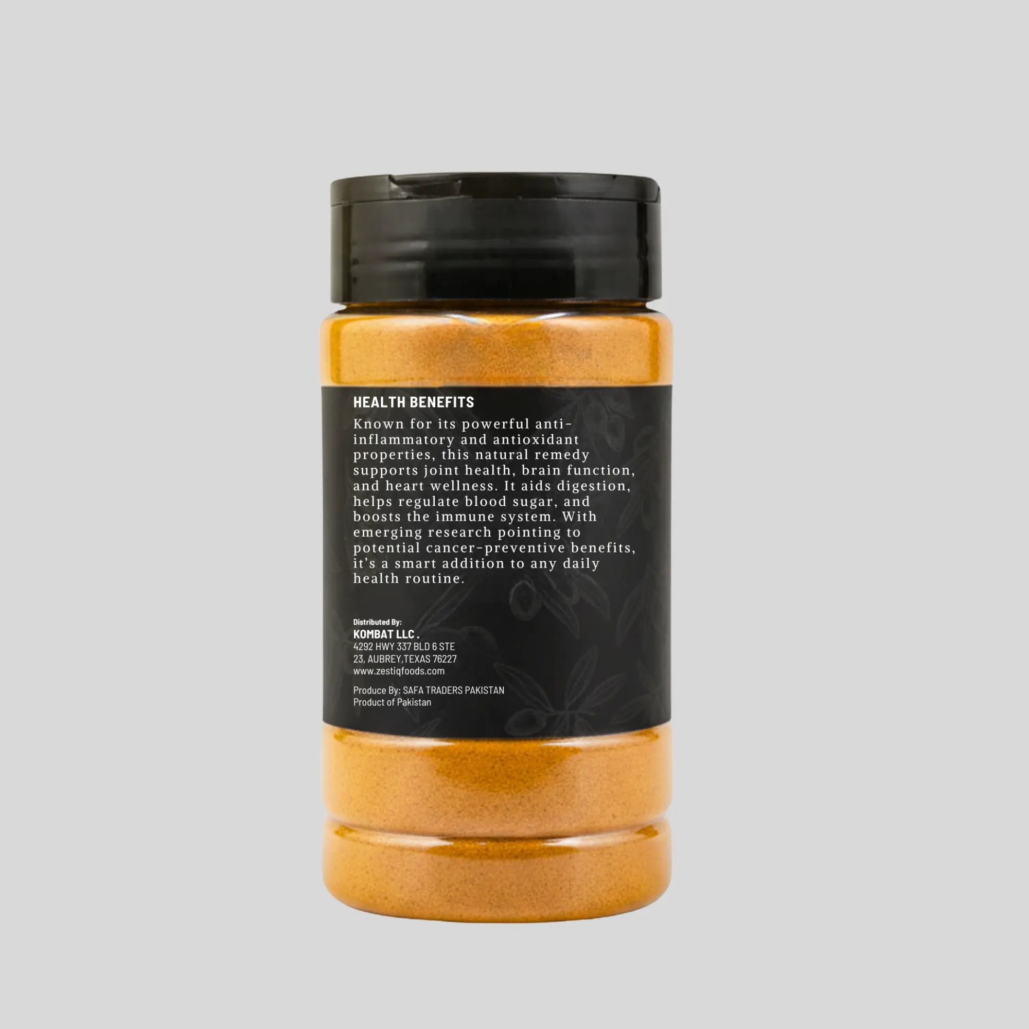 Close-up of ground turmeric powder – natural, organic, and promotes relaxation and healthy living.