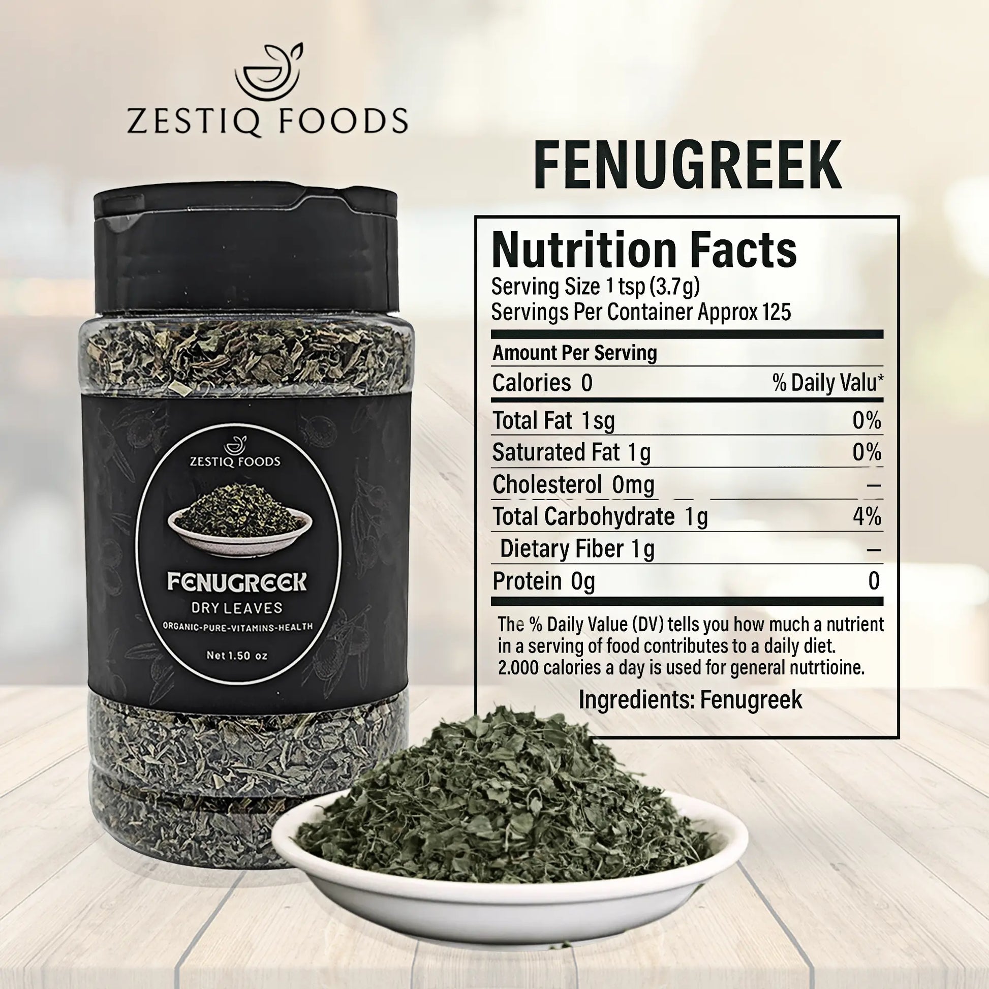 Dry Fenugreek Leaves by Zestiq Foods - Premium Kasuri Methi  for spice blends

