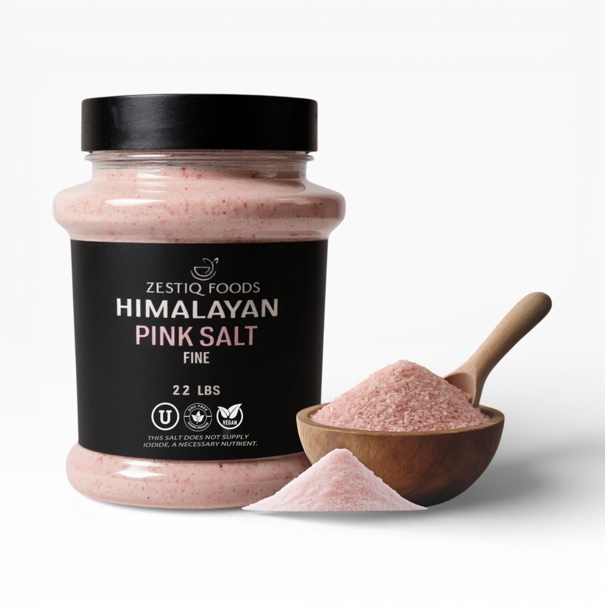 ZF HIMALAYAN PINK ROCK SALT, FINE GRAIN JAR 2.2 lb