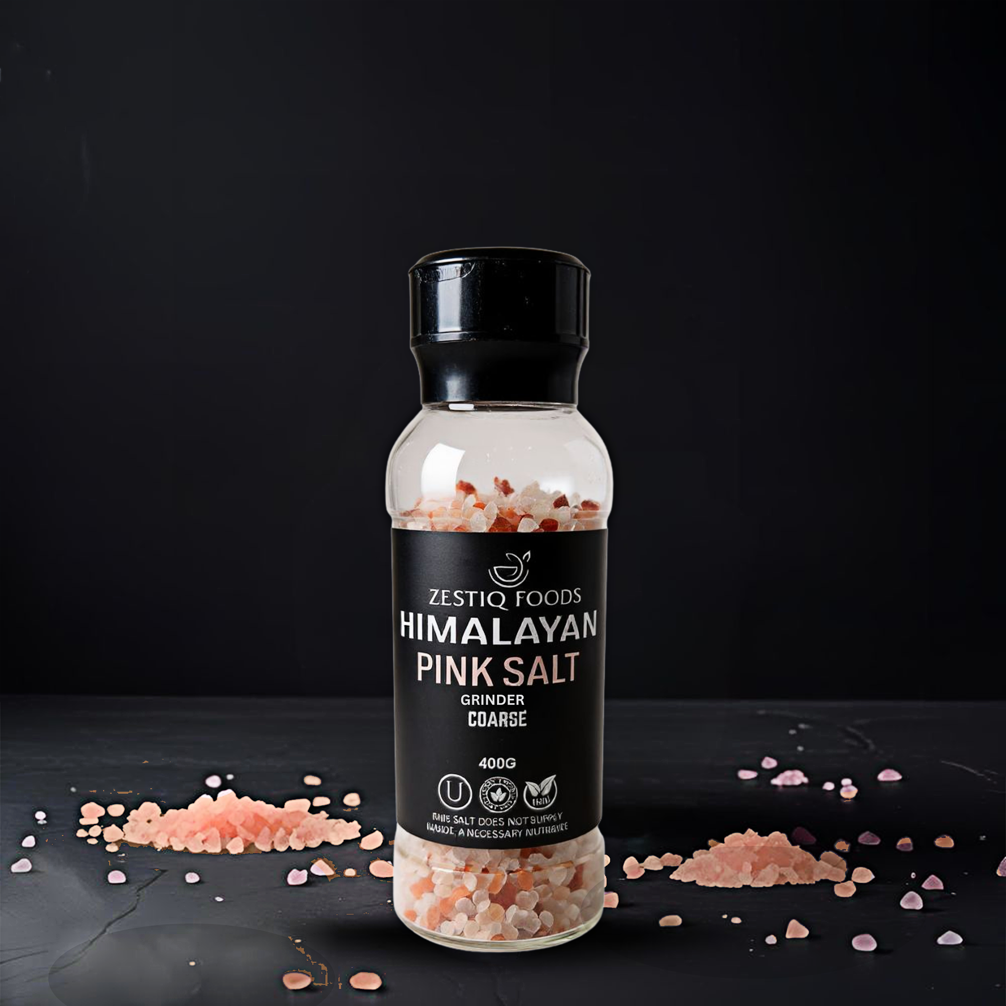 HIMALAYAN PINK SALT COARSE GRAIN 400g GRINDER | ZESTIQ FOODS
