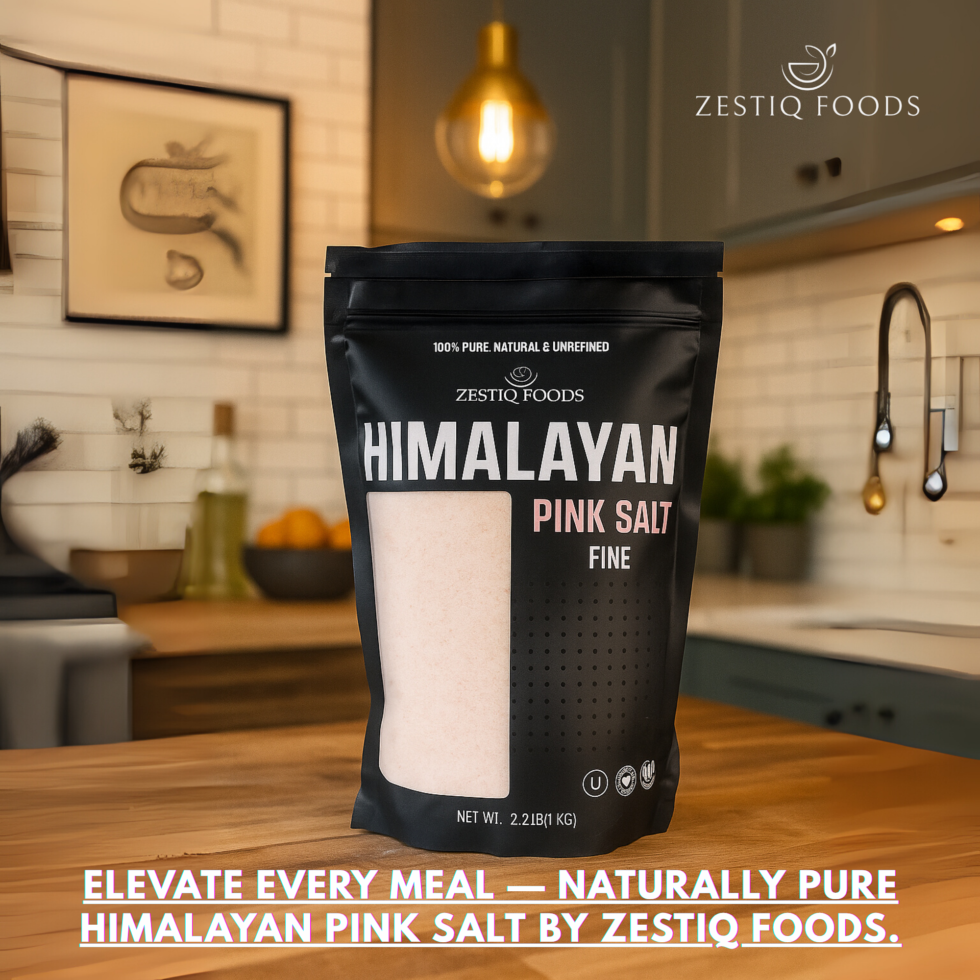 HIMALAYAN PINK SALT FINE GRAIN 2.2LBS POUCH