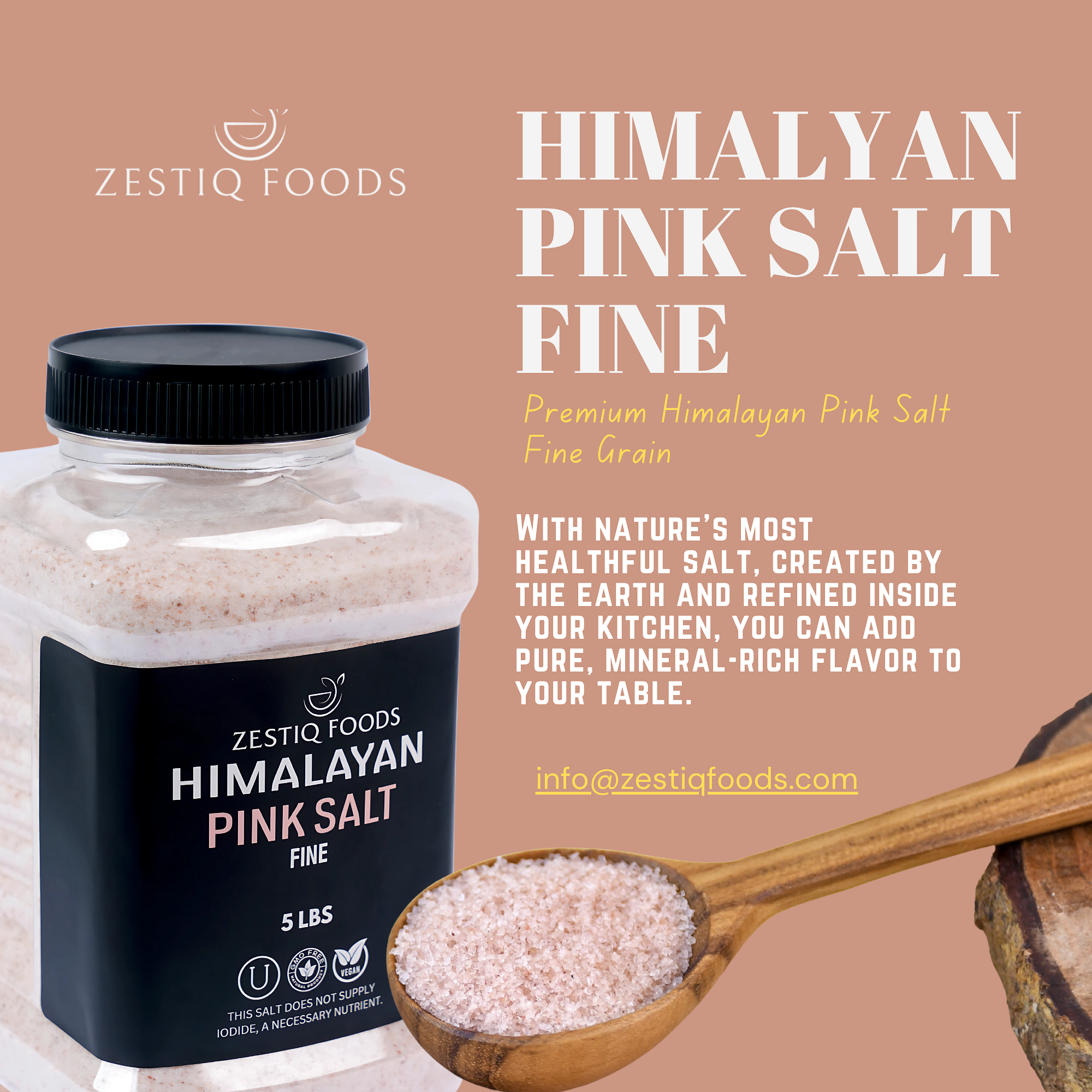 HIMALAYAN PINK SALT FINE GRAIN PLASTIC JAR