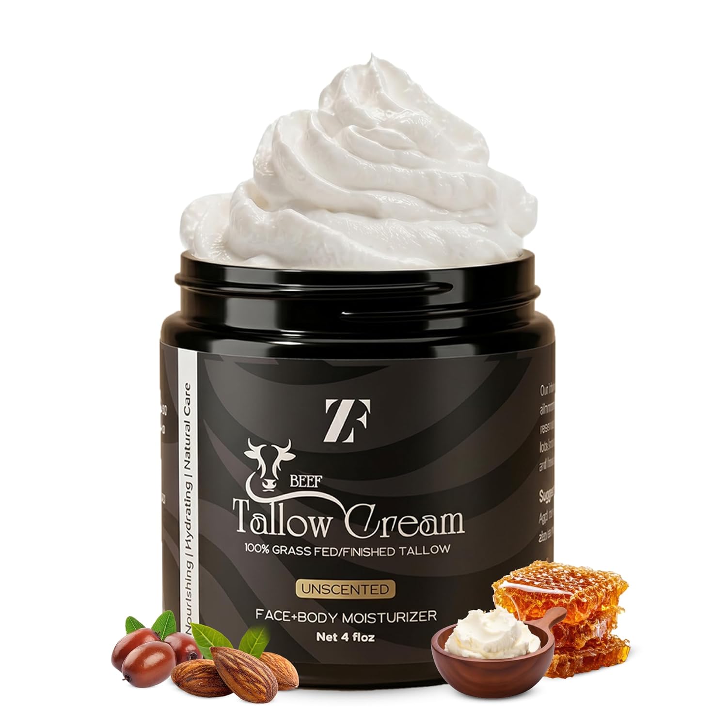 ZF GRASS-FED BEEF TALLOW WHIPPED CREAM 4 oz. UNSCENTED