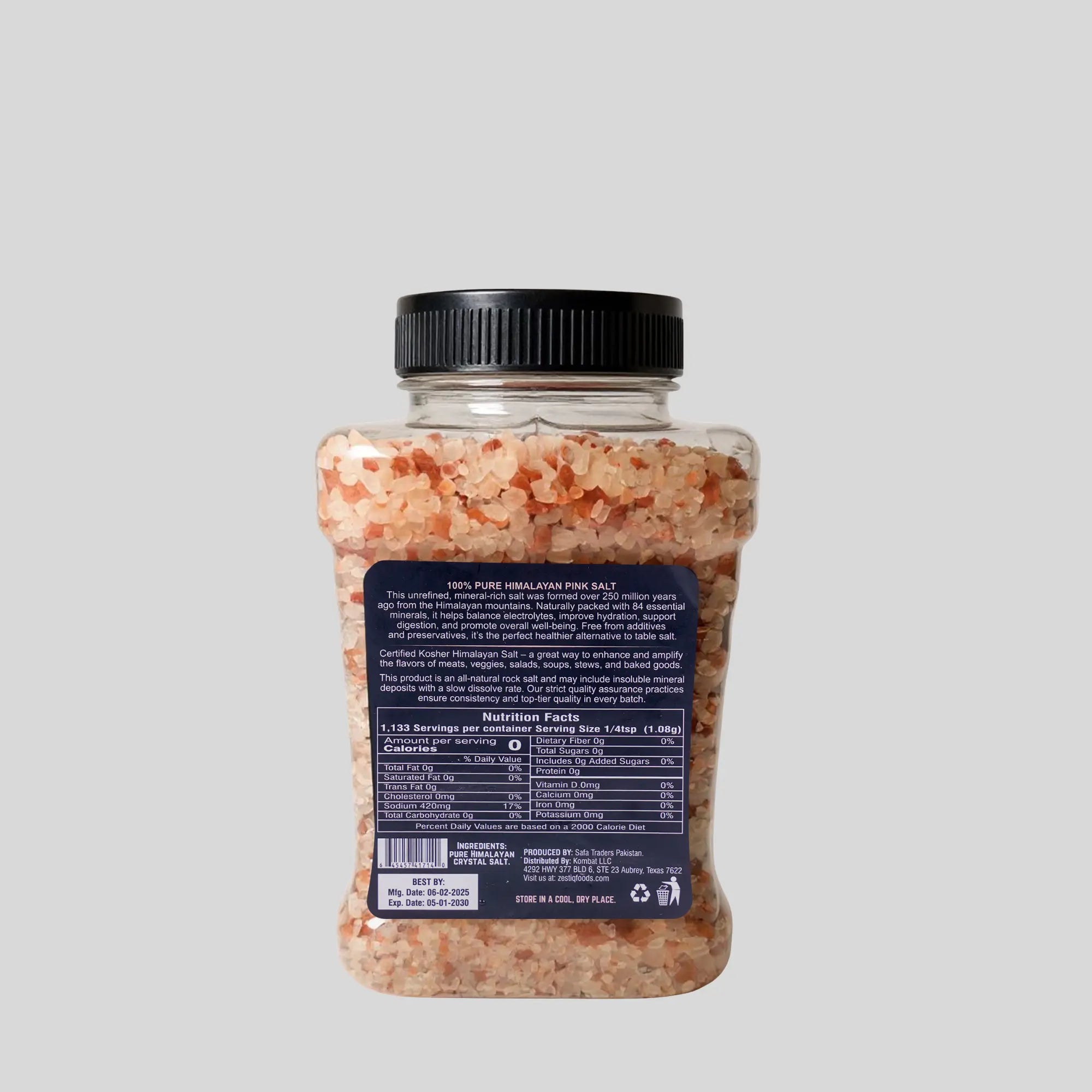 PINK SALT COARSE GRAIN 5 LBS PLASTIC JAR  