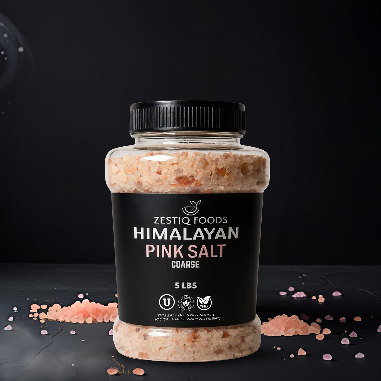 PINK SALT COARSE GRAIN 5 LBS PLASTIC JAR  