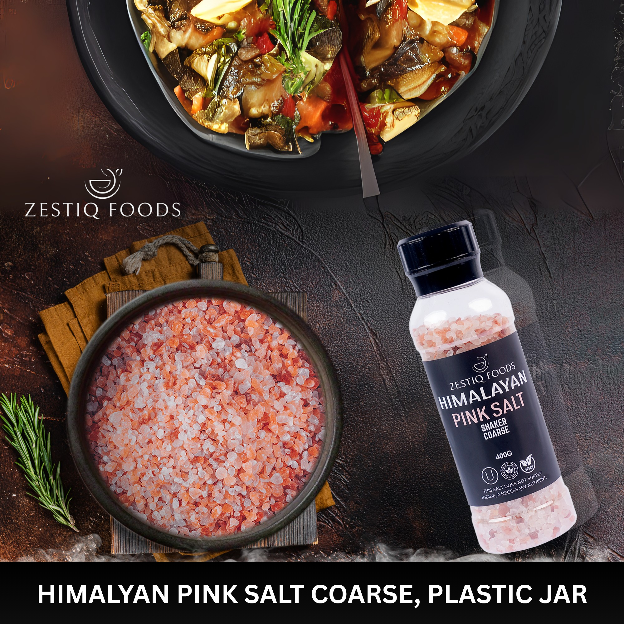 PREMIUM HIMALAYAN PINK SALT COARSE GRAIN GRINDER 400g