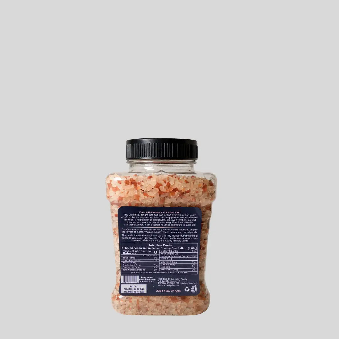 HIMALAYAN PINK SALT COARSE 2.2 LBS PLASTIC JAR | ZESTIQ FOODS