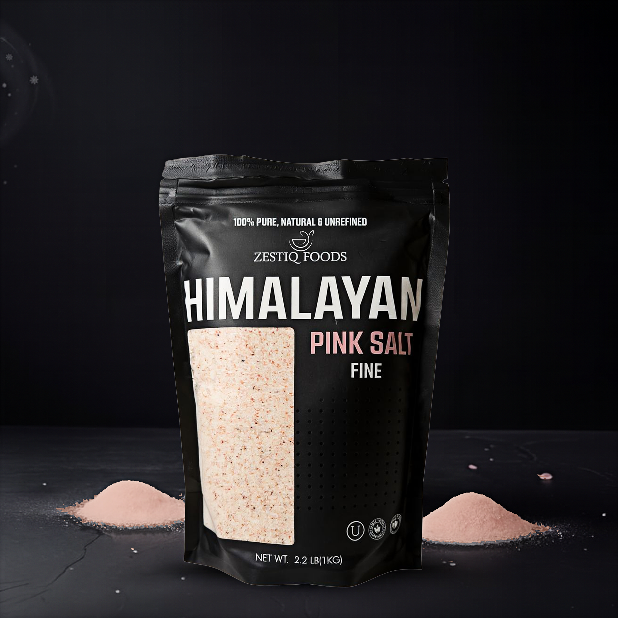 PREMIUM HIMALAYAN PINK SALT FINE GRAIN 2.2lbs POUCH | ZESTIQ FOODS