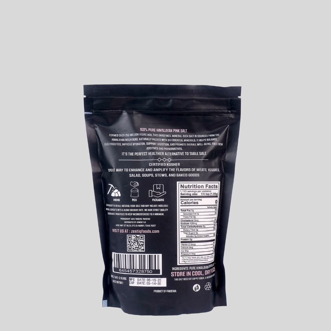 PREMIUM HIMALAYAN PINK SALT FINE GRAIN 2.2lbs POUCH | ZESTIQ FOODS