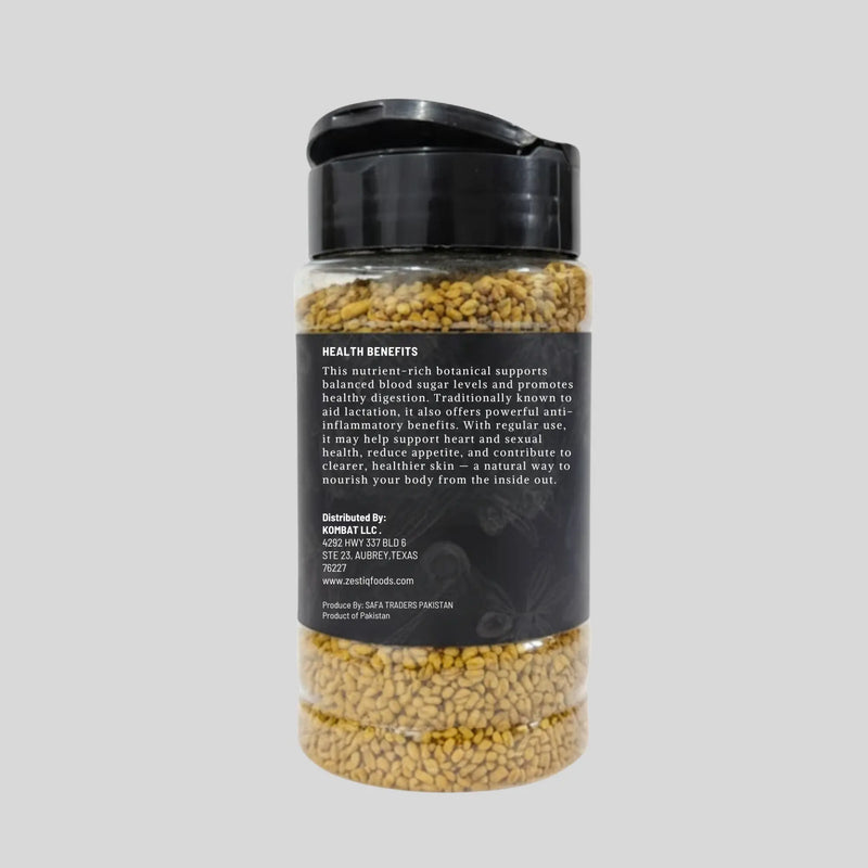 Zestiq Foods Fenugreek Seeds Organic pack. find fenugreek seeds for sale and learn the advantages of fenugreek seeds for hair