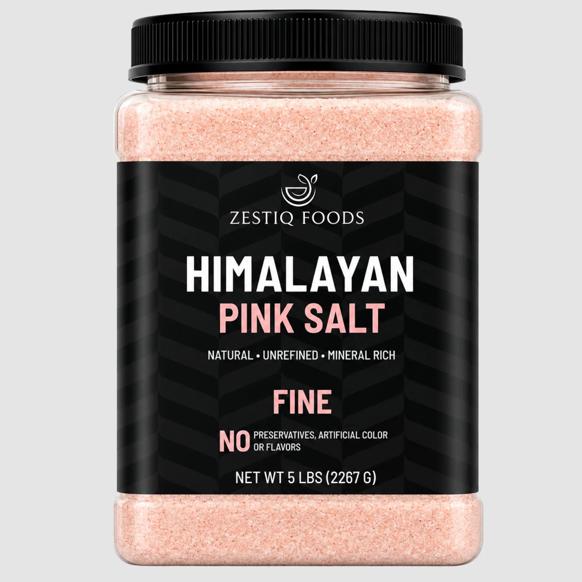 ZF HIMALAYAN PINK ROCK, FINE GRAIN SALT JAR 5-lb