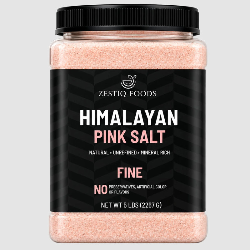 HIMALAYAN PINK ROCK SALT, FINE GRAIN 5 lb JAR