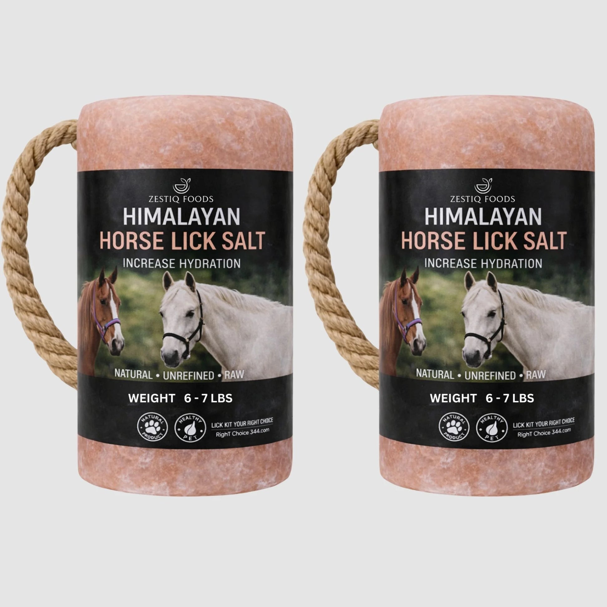 ZF HIMALAYAN PINK ROCK SALT, ANIMAL LICK BLOCK 6-7 LB (2-PACK)
