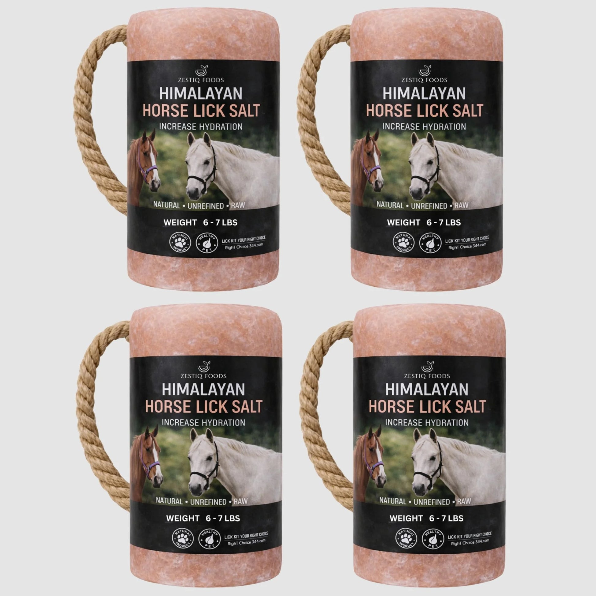 ZF HIMALAYAN PINK ROCK SALT, ANIMAL LICK BLOCK 6-7 LB (4-PACK)