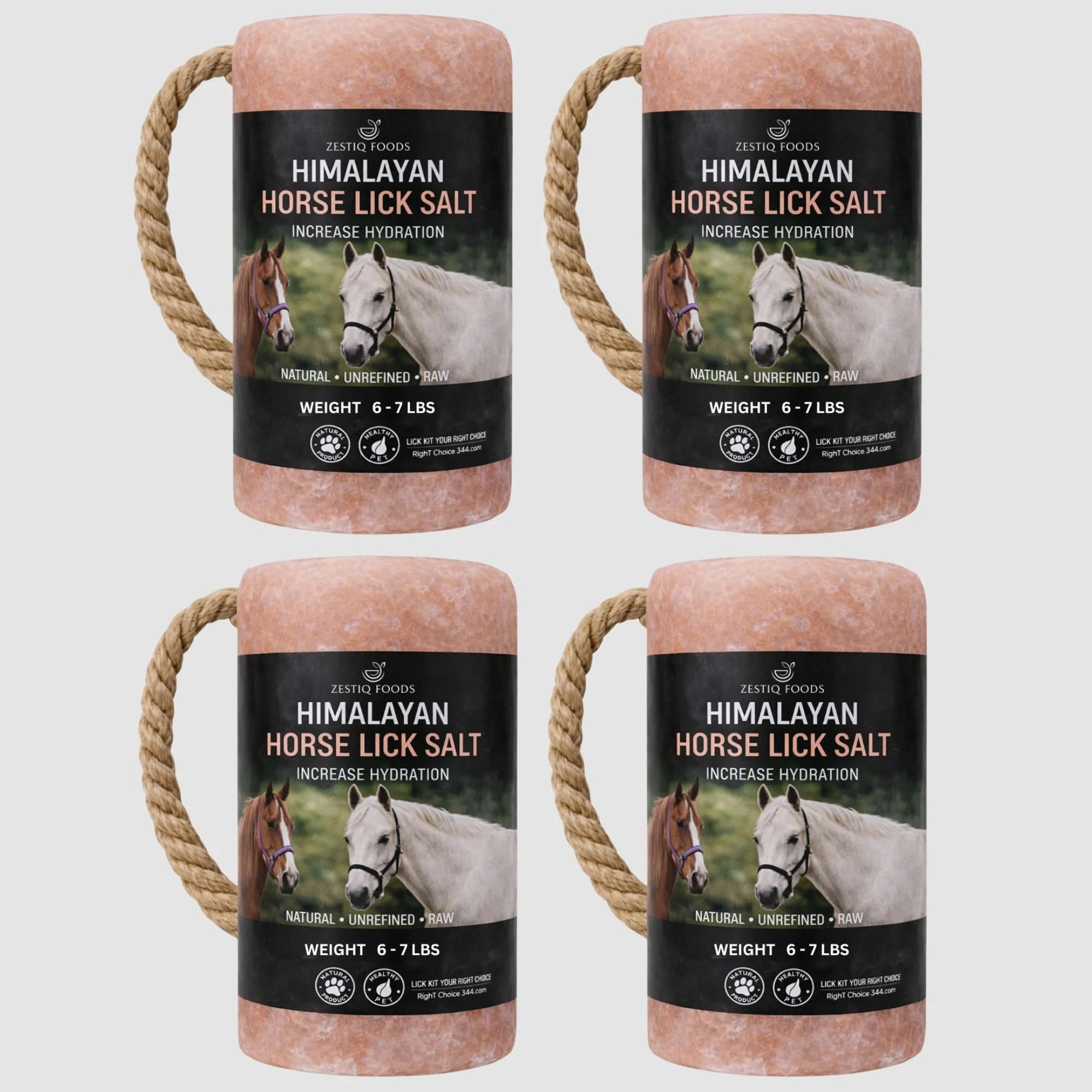 ZF HIMALAYAN PINK ROCK SALT, ANIMAL LICK BLOCK 6-7 LB (4-PACK)