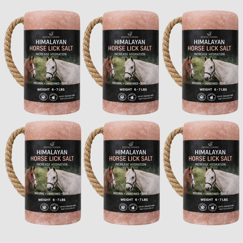 ZF HIMALAYAN PINK ROCK SALT, ANIMAL LICK BLOCK 6-7 LB (6-PACK)