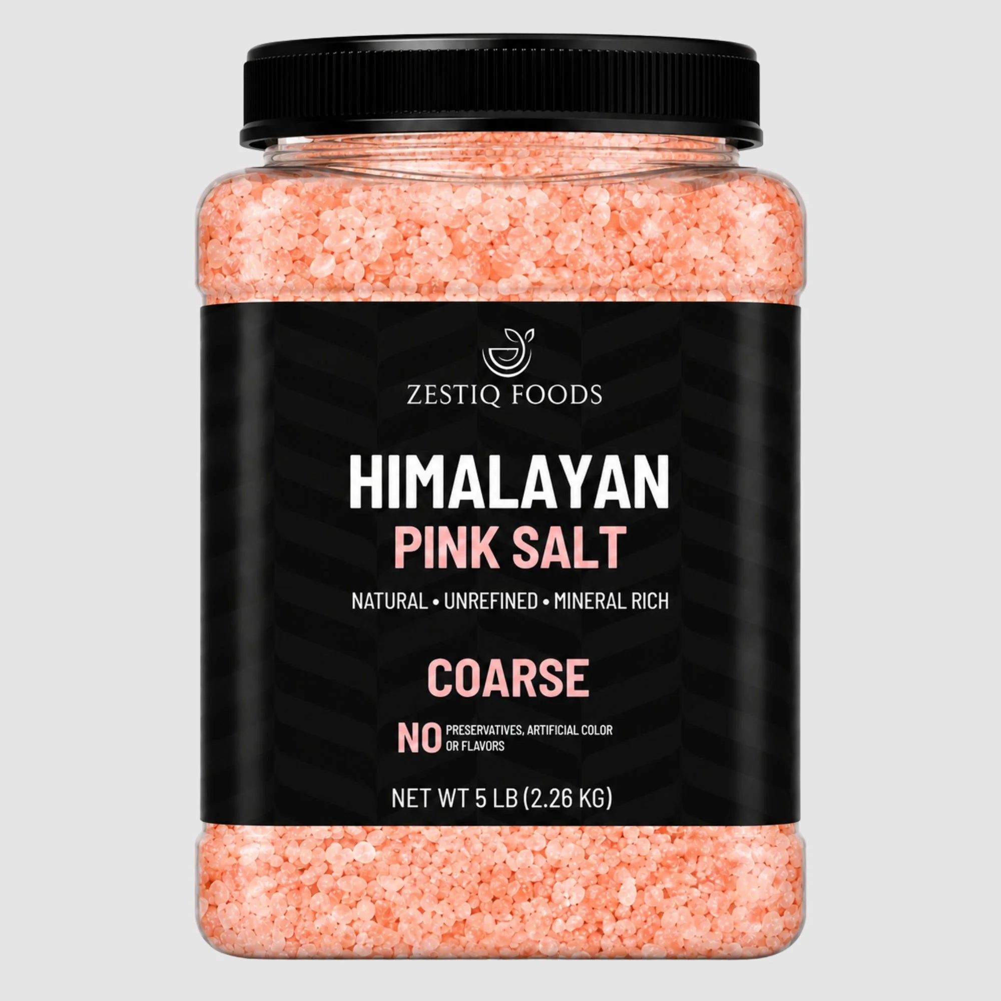 ZF HIMALAYAN PINK ROCK SALT, COARSE GRAIN JAR  5 lb