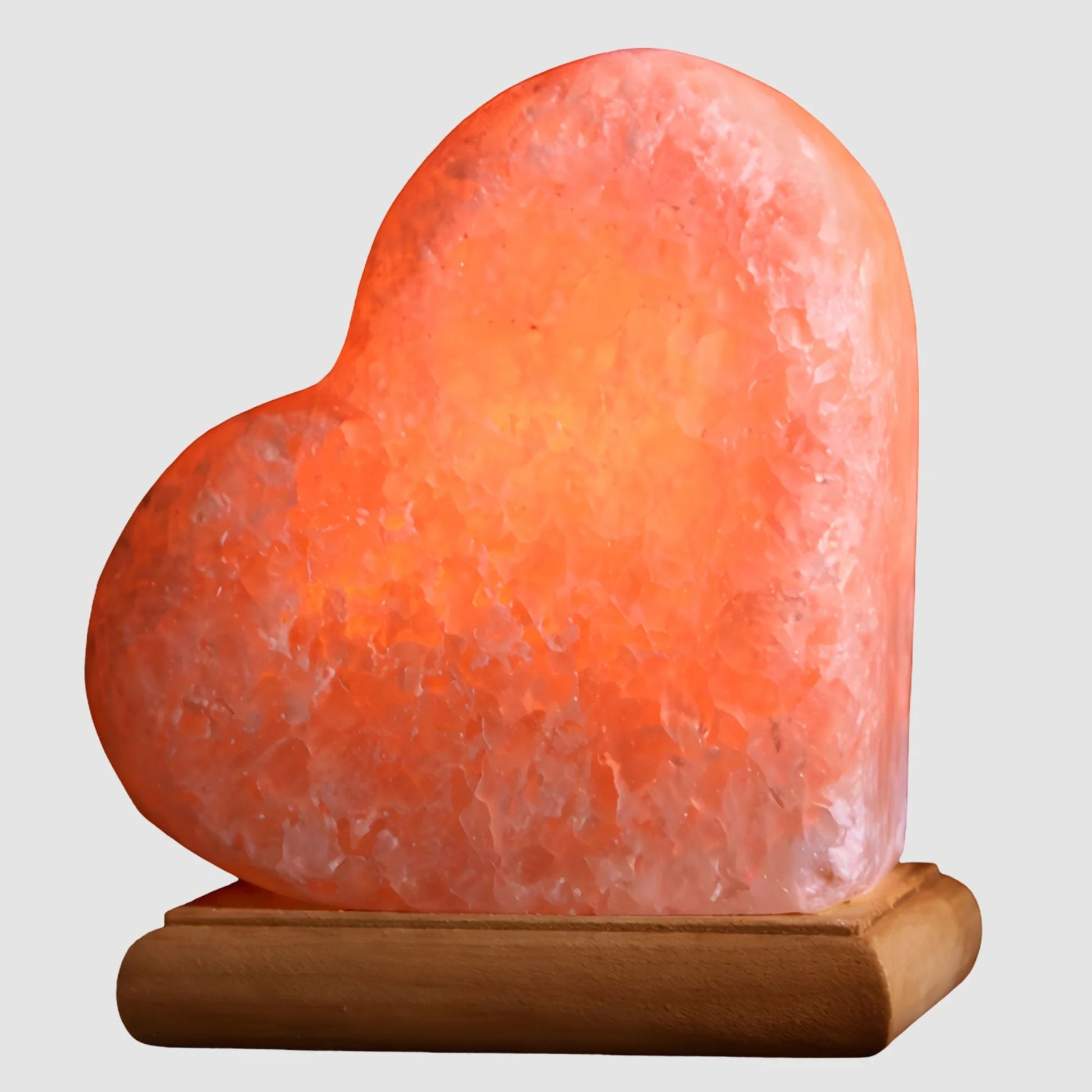 ZF HIMALAYAN PINK ROCK SALT LAMP, HEART SHAPE LAMP (7-8" H, 5-7 lb)