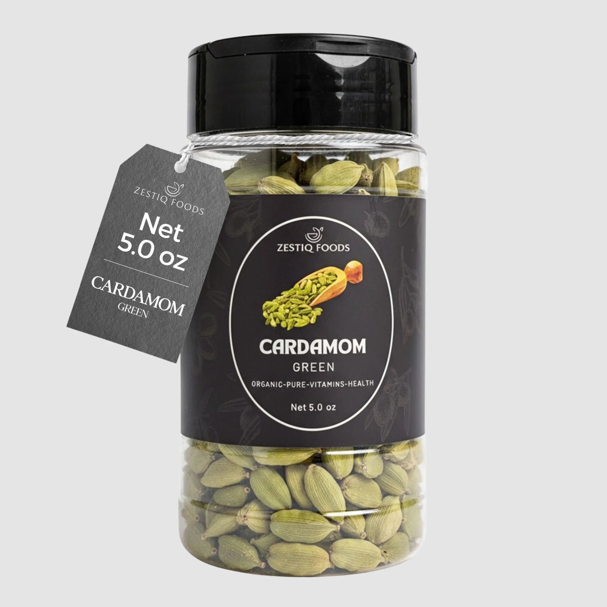 ZF Organic Cardamom Green Pods (Elaichi) - 5 oz