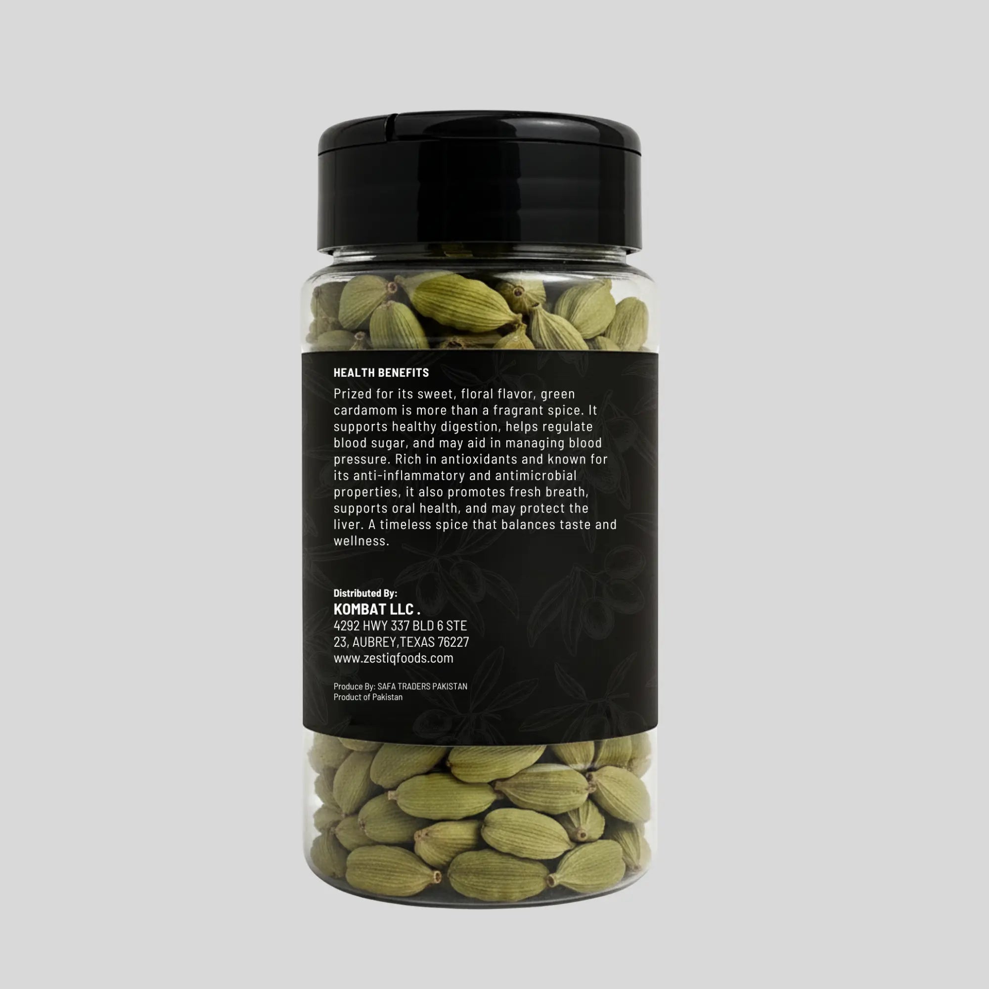 Zestiq Foods green cardamom pods with pure, aromatic, and full of flavor.