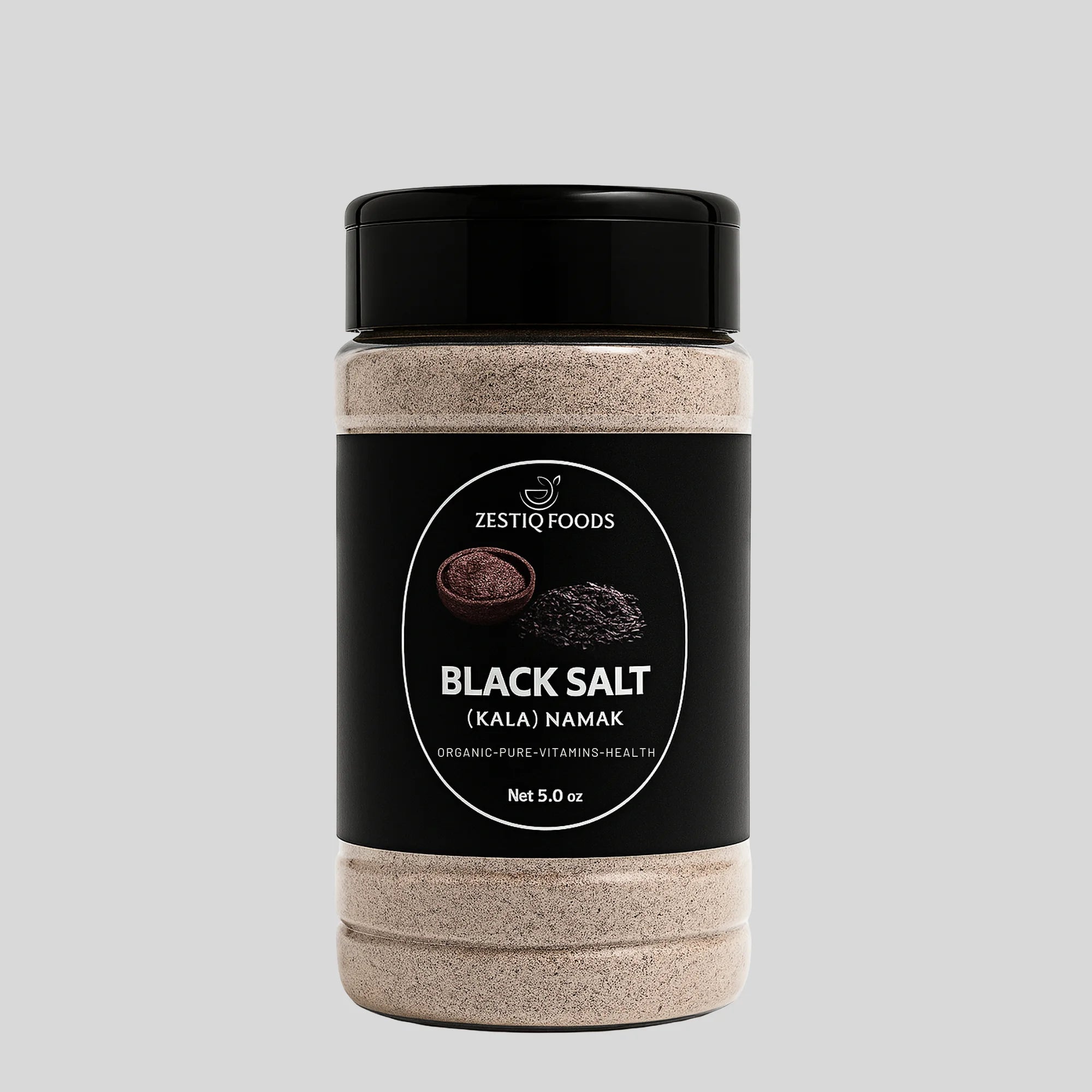 Zestiq Foods Himalayan Black Salt (Kala Namak) Rock & Black Sea Salt For Cooking