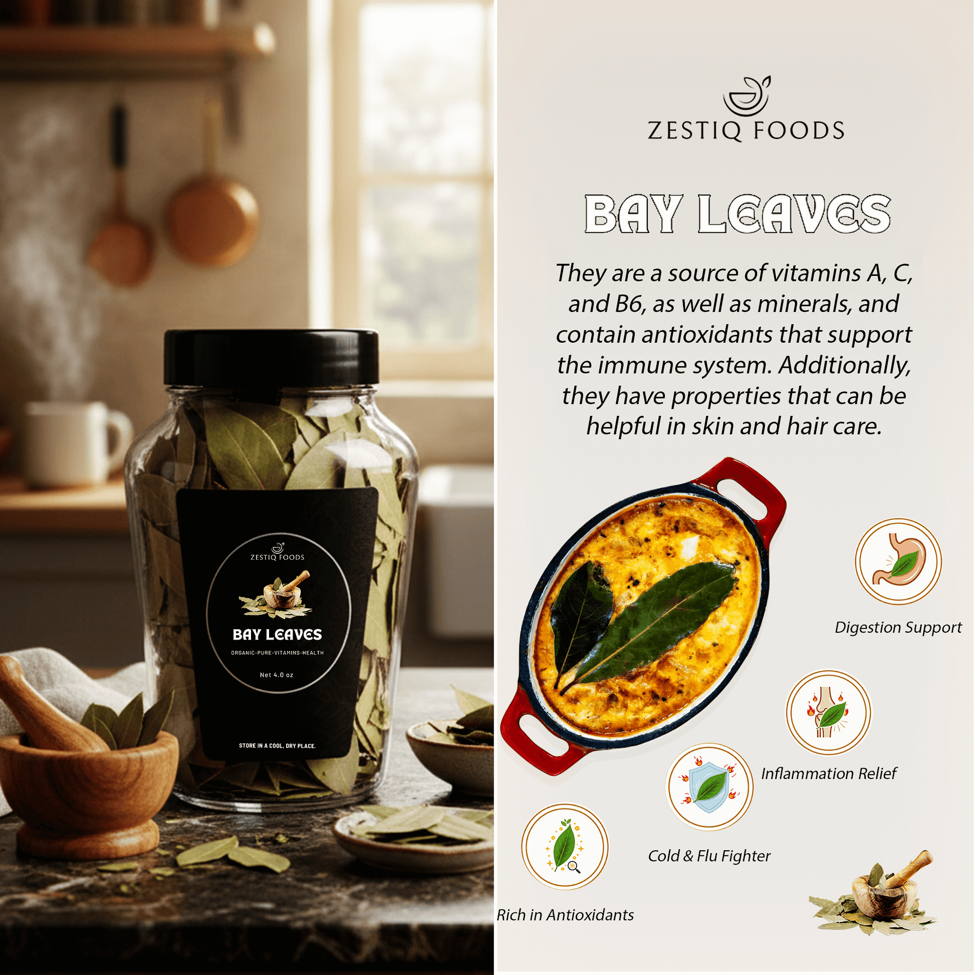 Zeestiq Foods organic bay leaves for sale – Aromatic kitchen spice
