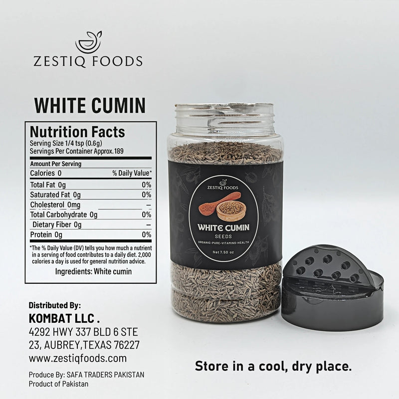 Zestiq Foods white cumin seeds spice for cooking and seasoning
