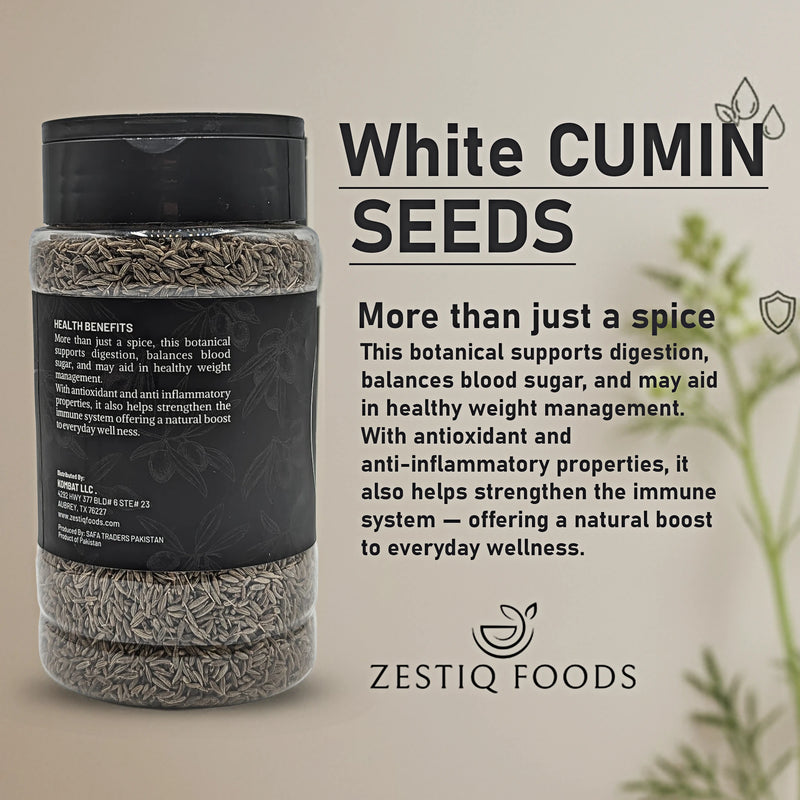 Zestiq Foods white cumin seeds spice for cooking and seasoning
