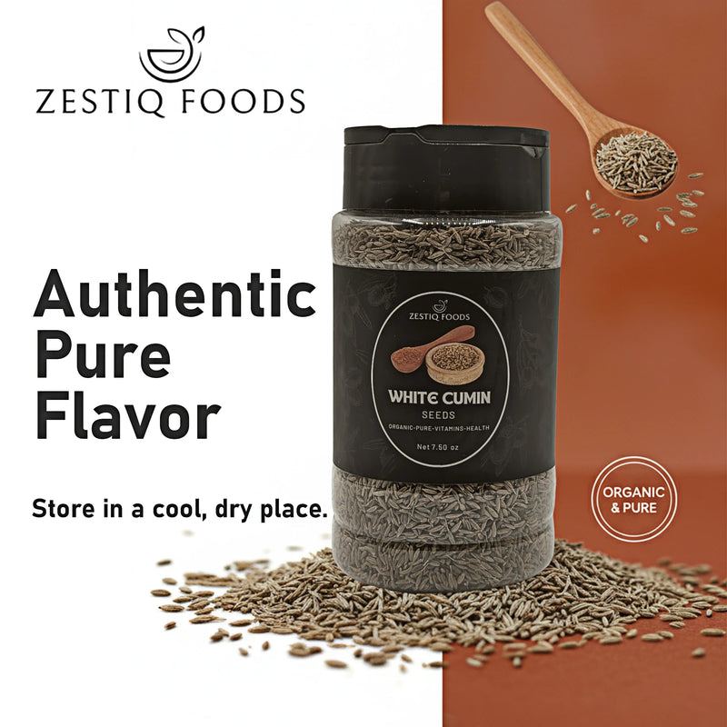 Zestiq Foods white cumin seeds spice for cooking and seasoning
