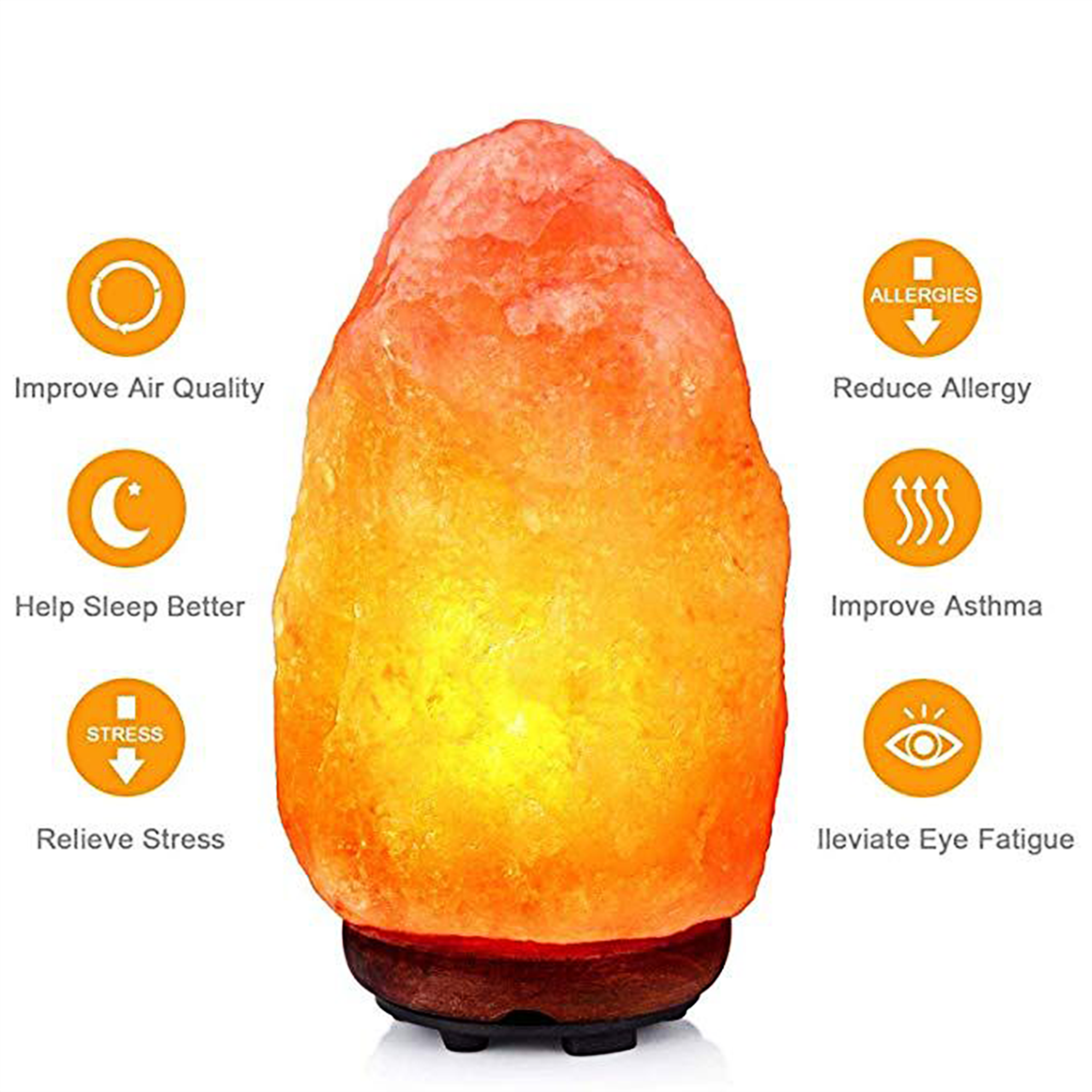 HIMALAYAN PINK SALT GLOW LAMP WITH DIMMER SWITCH 5-7LB | ZESTIQ FOODS
