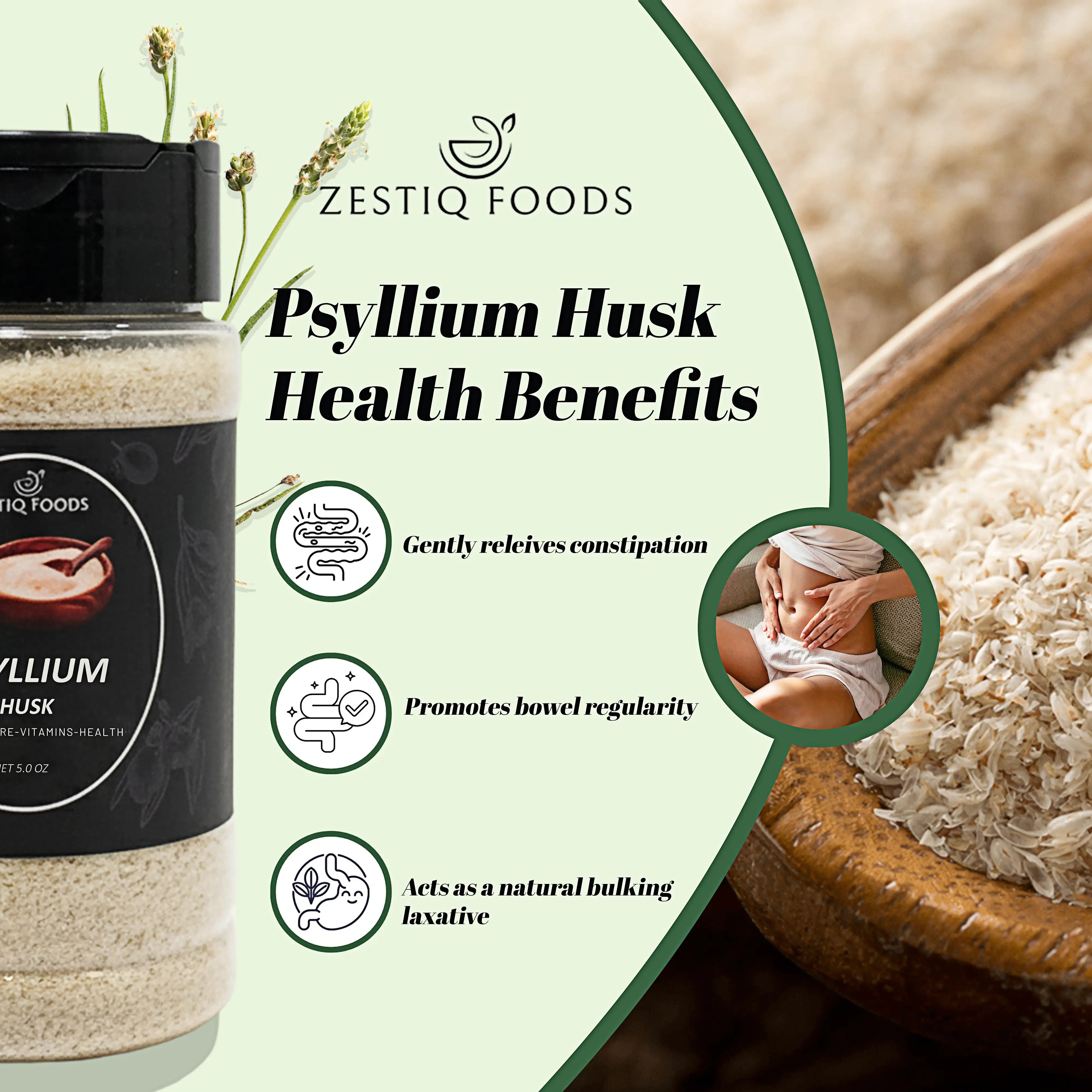 Natural fiber psyllium husk powder for healthy digestion


