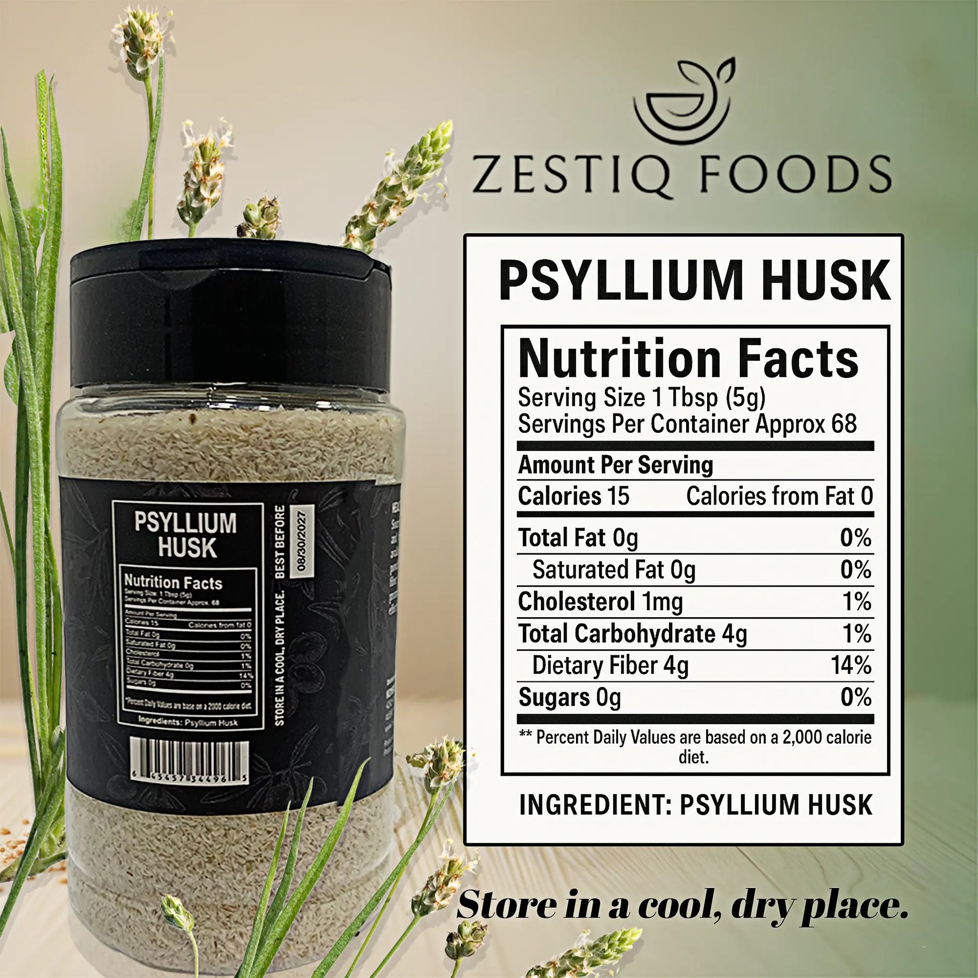 High-quality psyllium husk powder organic source of plant-based fiber for weight loss

