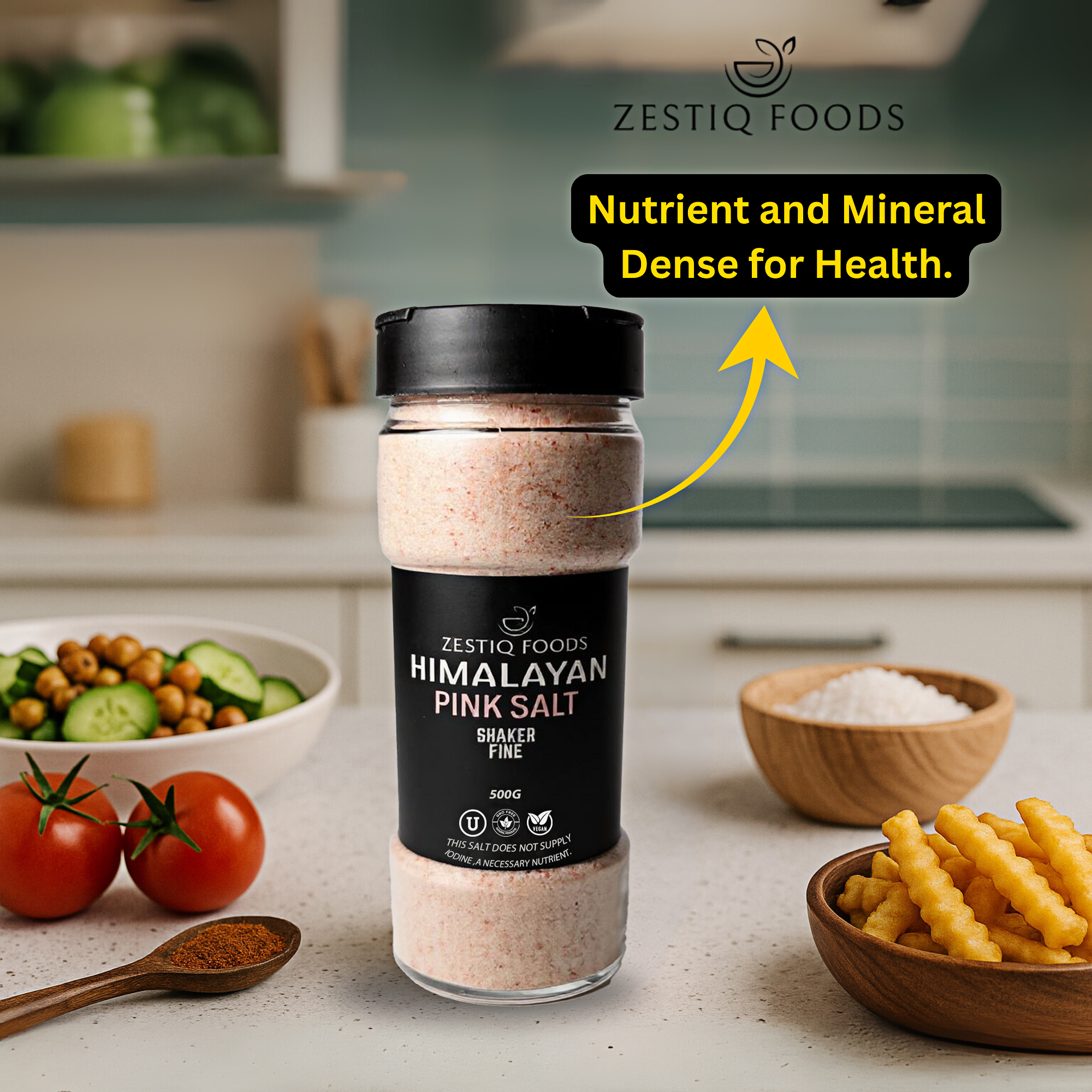 HIMALAYAN FINE GRAIN PINK SALT 500g SHAKER | ZESTIQ FOODS