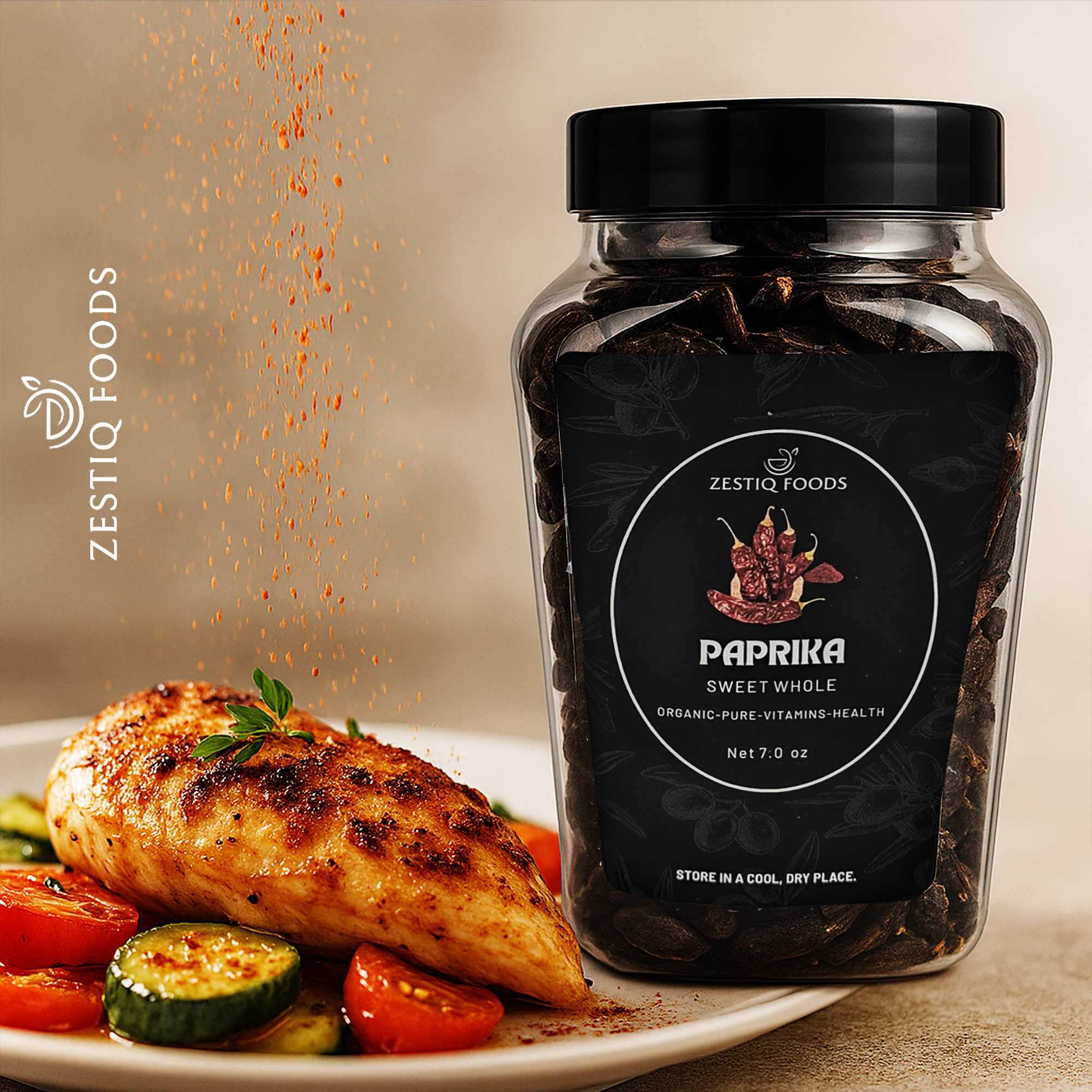Zestiq Foods Paprika Sweet Whole - Premium Fresh Hot & Sweet Spice